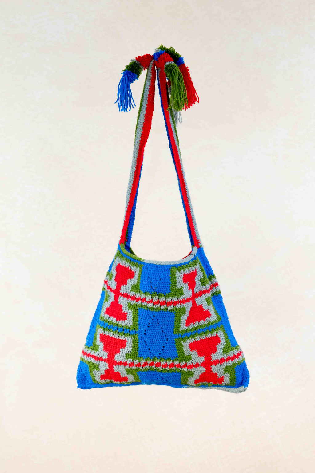 Kundu Post Pattern Red/Blue Bilum